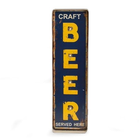 BEY BERK INTERNATIONAL Bey-Berk International WD500 Craft Beer LED Lighted Metal Sign - Brown & Yellow WD500